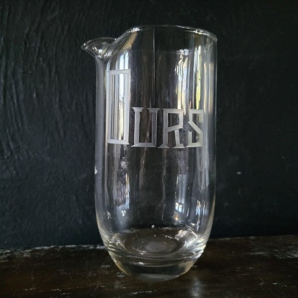 Small Vintage "Ours" Glass Martini Pitcher, Vintage Barware - Picture 1 of 5